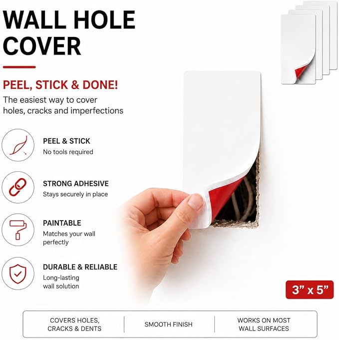 Rubber Bond Self-Adhesive Rubber Wall Outlet Cover Plate 5 Pack - Image 3