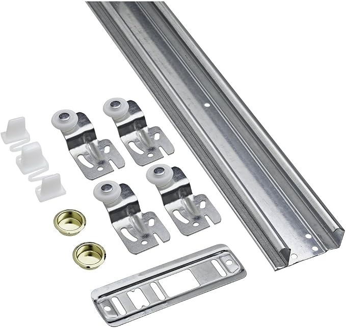 National Hardware By-Passing Door Hardware Kit, 48 in, Galvanized | Steel Track by NationalHardware