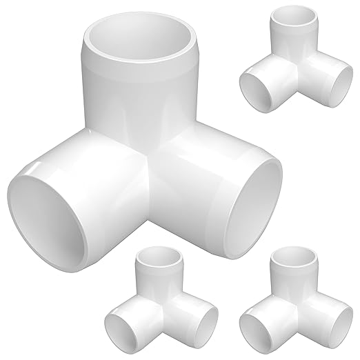 1” 3-Way Elbow Furniture Grade PVC Fitting in White, Made in USA, UV-Resistant by FORMUFIT