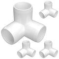 1” 3-Way Elbow Furniture Grade PVC Fitting in White, Made in USA, UV-Resistant by FORMUFIT
