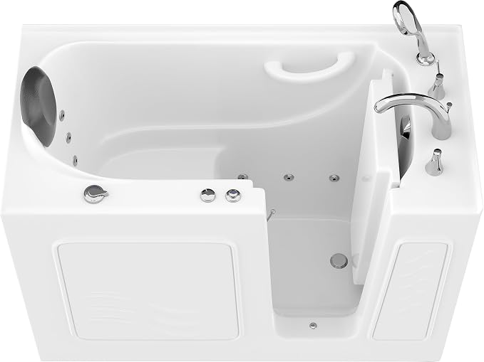 ANZZI Walk In Tub, 26 X 53 In, Right Drain, 15 Whirlpool Jets, Inline | Slip - Image 9