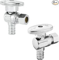 2PC HeSun 1/2" PEX-B Crimp x 3/8" OD Compression Angle Stop Valve | 1/4 Turn by HeSun