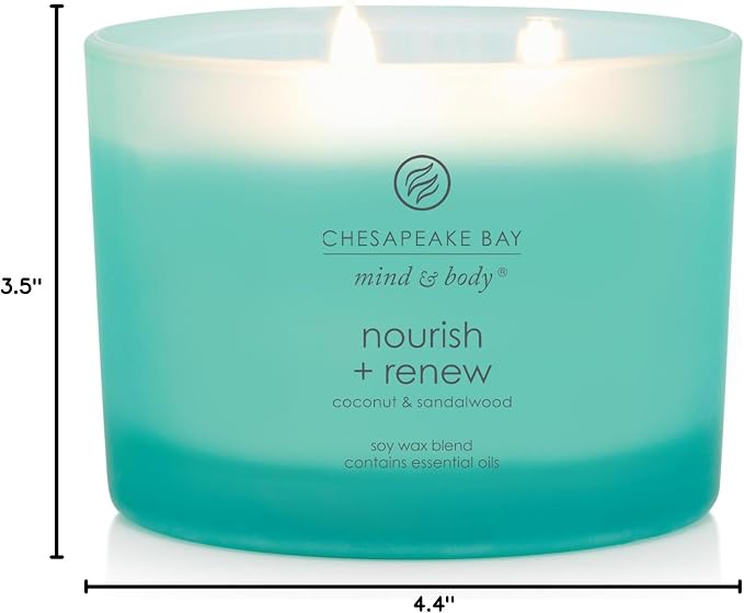 Chesapeake Bay Candle Mind & Body 3-Wick Coffee Table Jar Candle Nourish + Renew - Image 6