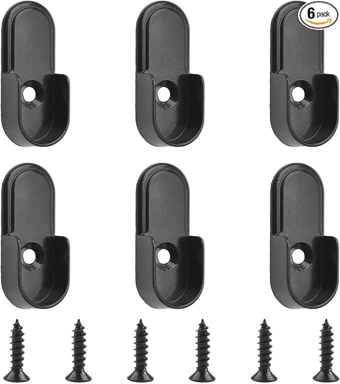 INCREWAY Oval Closet Rod Supports，6PCS Wardrobe Bracket Zinc Alloy Closet Rod by ForHome