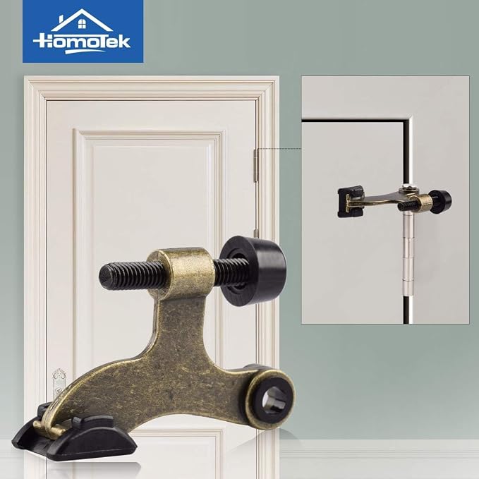 HOMOTEK 12 Pack Hinge Pin Antique Brass Door Stopper, Adjustable Deluxe Heavy - Image 5