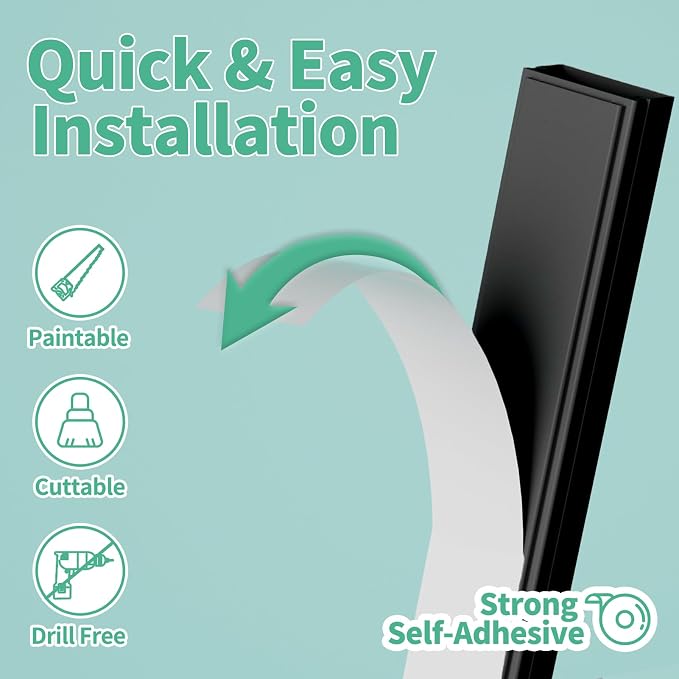 Delamu Cord Hider, 100in Self-Adhesive Cord Cover Kit - Image 3