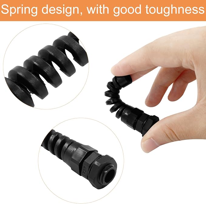 Murtenze 10 Pcs PG7 Waterproof Cable Gland, 0.14-0.23 Inch / 3.5-6mm | Plastic - Image 5