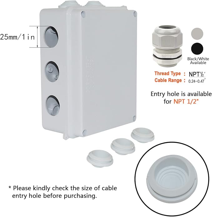 ABS Plastic Dustproof Waterproof IP65 Junction Box Universal Electrical Project - Image 5