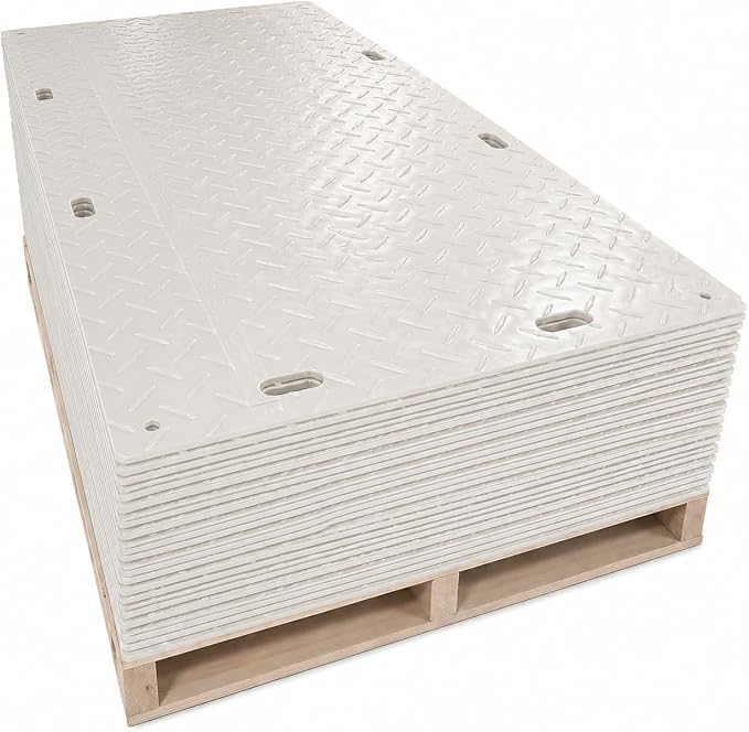 Ground Protection Mat 4’x8’ – ½” HDPE Diamond Tread 15 Pack by IrontreadMats