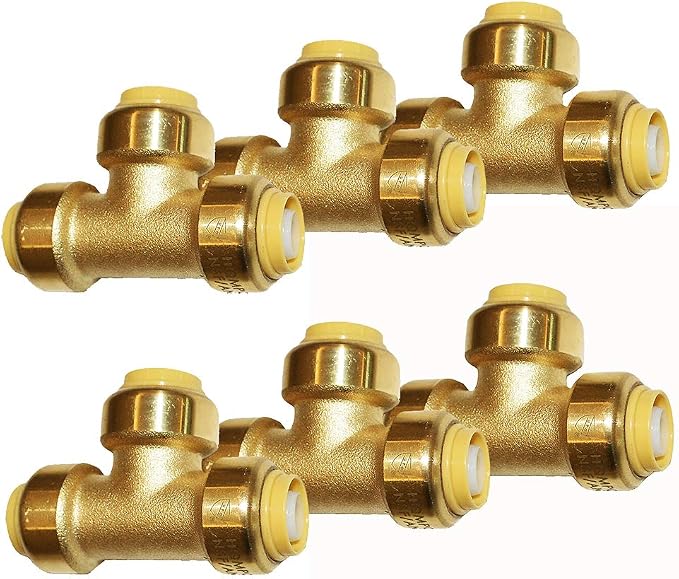 1/2" Pex Fitting Pex Tee 6pcs Push Fit Plumbing Tee, Push-to-Connect Plumbing by HQMPC
