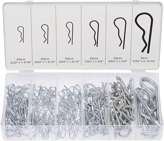 Neiko 50457A Cotter Pin Assortment Kit, 150 Piece Zinc Plated Steel Clips by NeikoTools