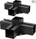 4-Way Pergola Brackets Kit for 4x4 Wood, 3.6 x 3.6 in, 2 Pack | Black-Coated by ORIGLE