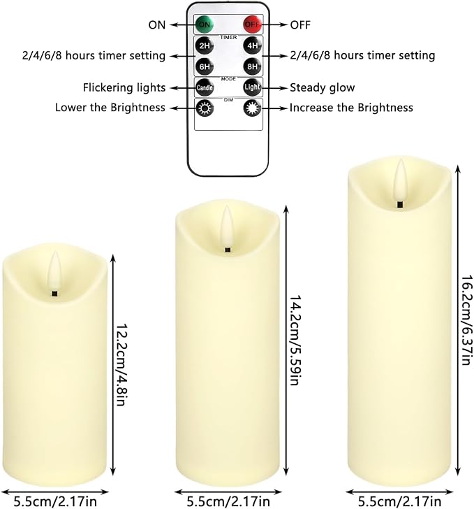 24-Pack Ivory-Colored Flame-Free Candles - Image 7