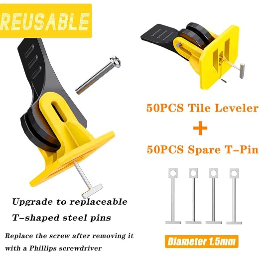 50Pcs Tile Leveling System Kit, Leveler Tile Tools, Tile Floor Leveling - Image 3