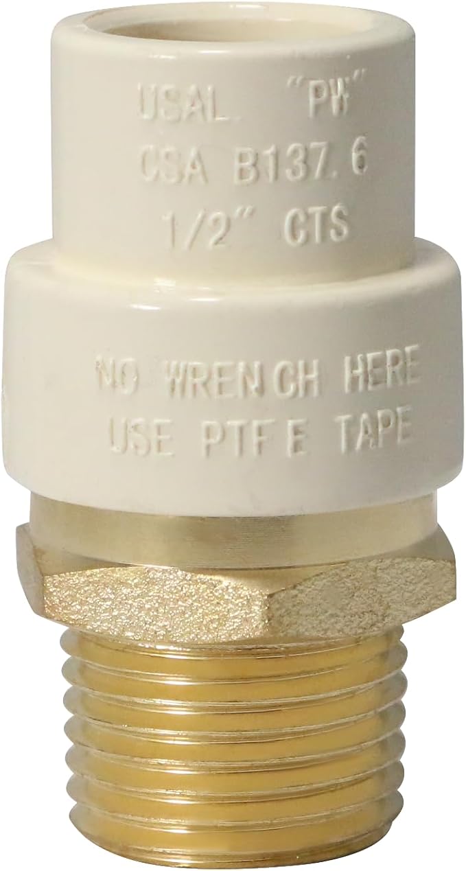 25 Pack XFITTING 1/2" Male CPVC Adapter, 1/2 MNPT CPVC Coupling - Image 3