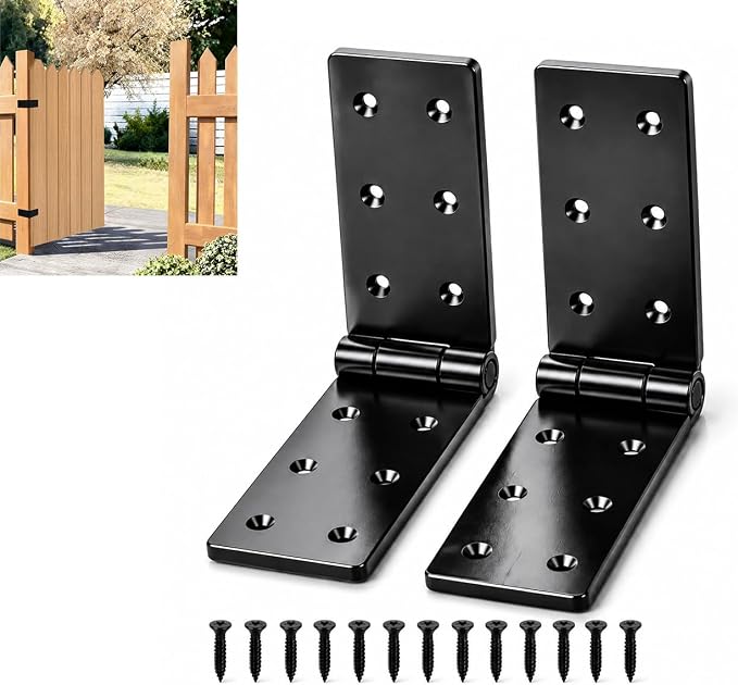 Fence Hinges for Outdoor Wood Gates Heavy Duty, 270°Solid Folding Butt Hinges by Unknown