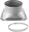 6 Inch Duct Connector Flange, Metal Straight Pipe Flange Square to Round by FKUMLUN