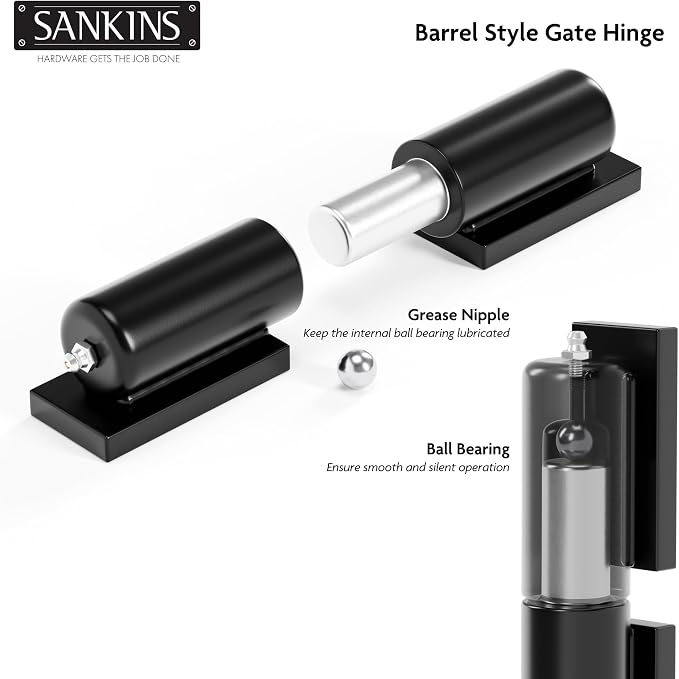 7" Heavy Duty Gate Hinges, Weld on Hinges 900lbs Capacity, Outdoor Trailer Gate - Image 3
