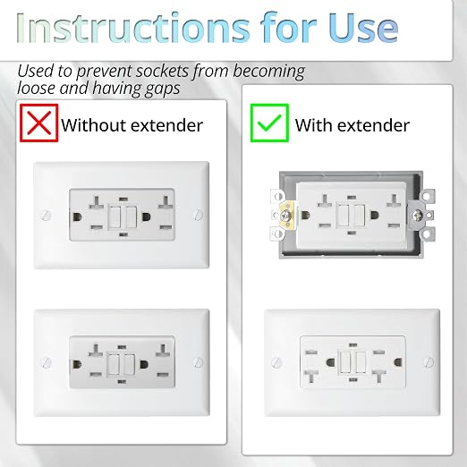 MAKERELE 1 Gang Electrical Outlet Box Extender, 1/2 Inch Gray, 4 Pack | - Image 3