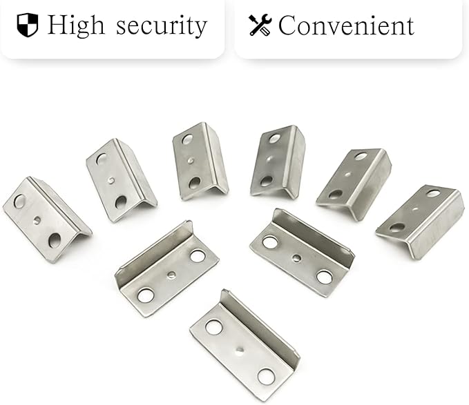 AOCEAN 24 PCS Angled Drawer Lock Strike Plate L-Shaped Cabinet Cupboard Drawer - Image 5
