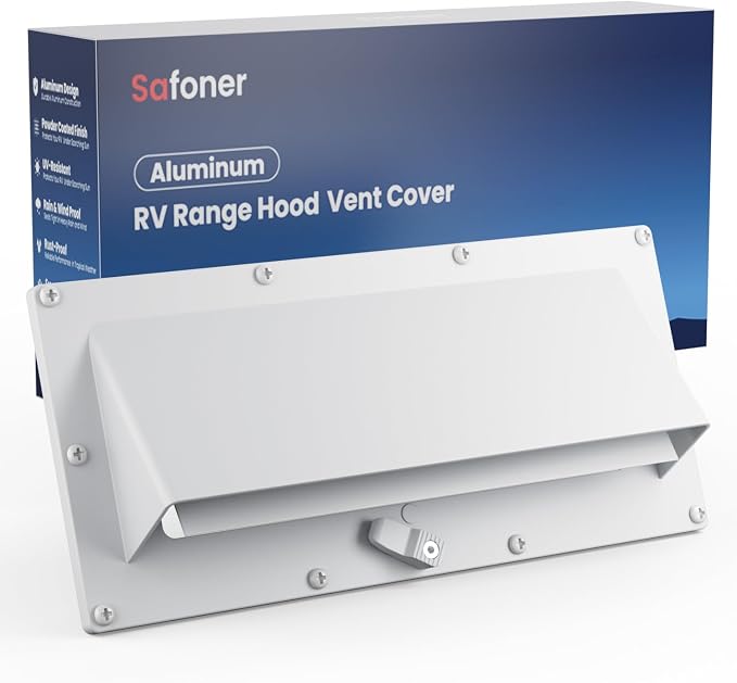 Safoner Aluminum RV Exhaust Vent Cover, Camper Stove Rang Hood Accessories by Safoner