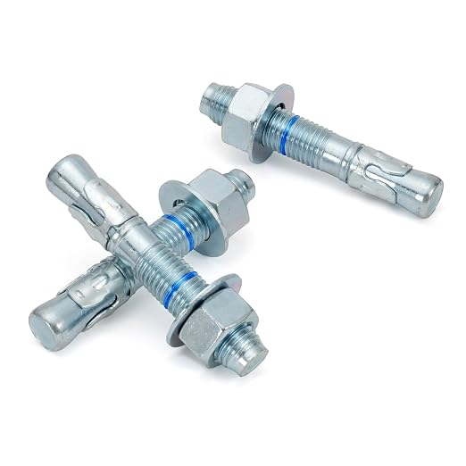 1" x 6" Concrete Anchors 1 inch Wedge Anchors Bolts Zinc Plated by HROMIGRY