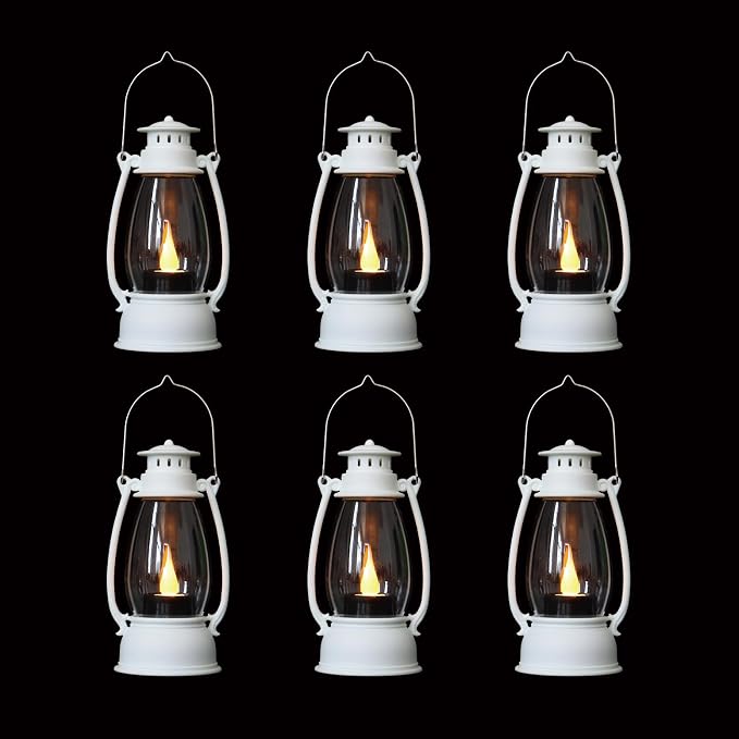 White Mini Lanterns Decorative 6-Pcs by ReperlaSpecialMiniSmallLanternDecoration