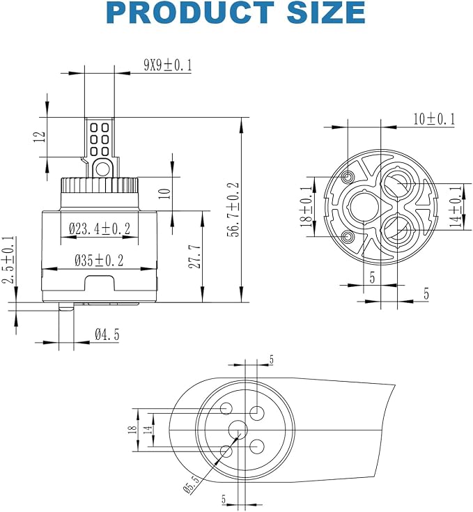 35mm Ceramic Faucet Cartridge Replacement, Compatible - Image 2