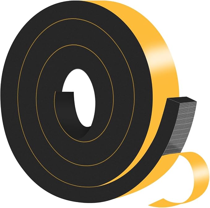 Foam Tape, Weather Stripping, High Density CR, Soundproof, 2 in x 1 in x 6.5Ft by MIKONIYA