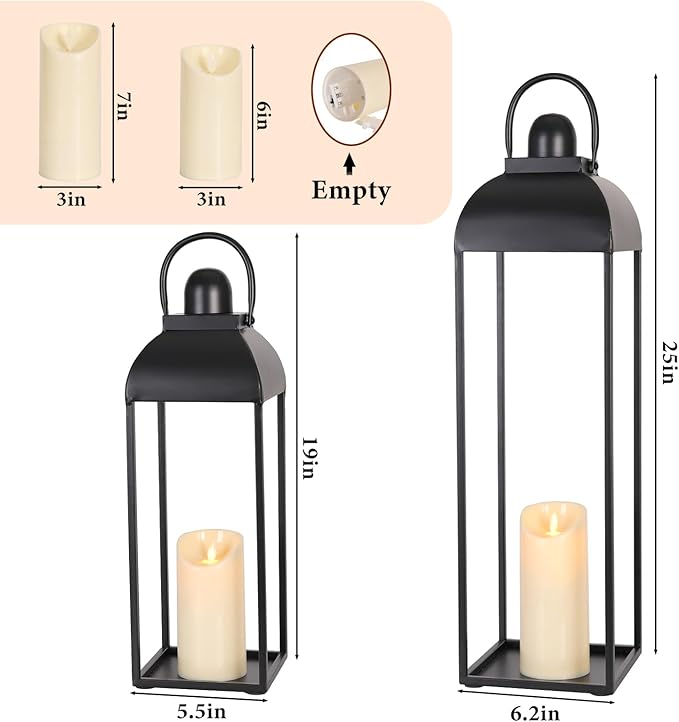 25'' 19'' Lanterns Decorative Outdoor Indoor - Image 2