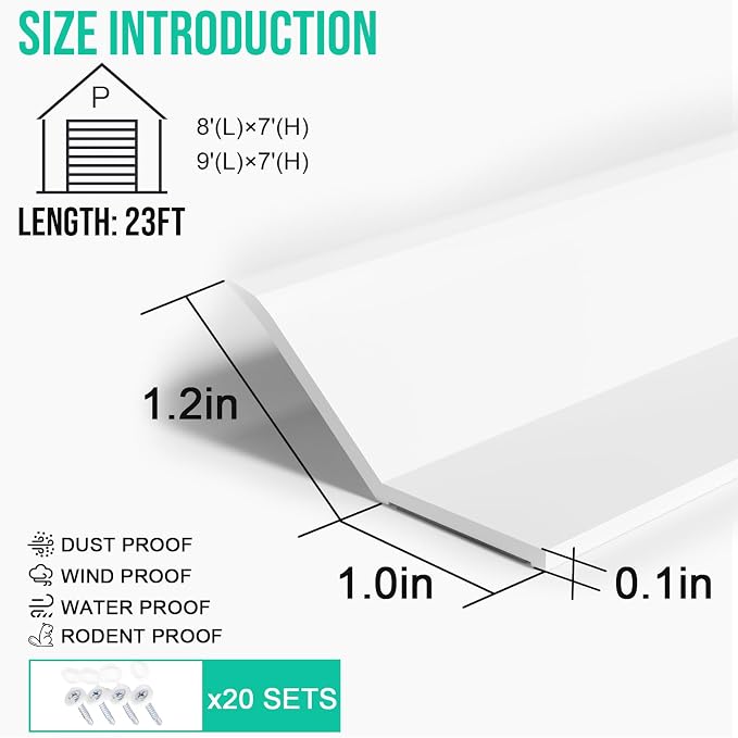 Garage Door Seal Top and Sides - 23FT TPE Garage Door Weather Stripping Kit - Image 2