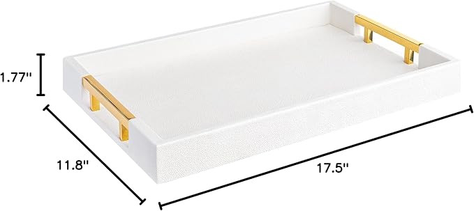 Home Redefined Modern Elegant 17.5"x12" Rectangle Glossy Faux Leather Shagreen - Image 7