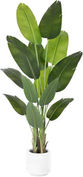 Artificial Bird of Paradise Plant 6Ft Tall Fake Tropical Palm Tree Large Fake by ZEEOZE