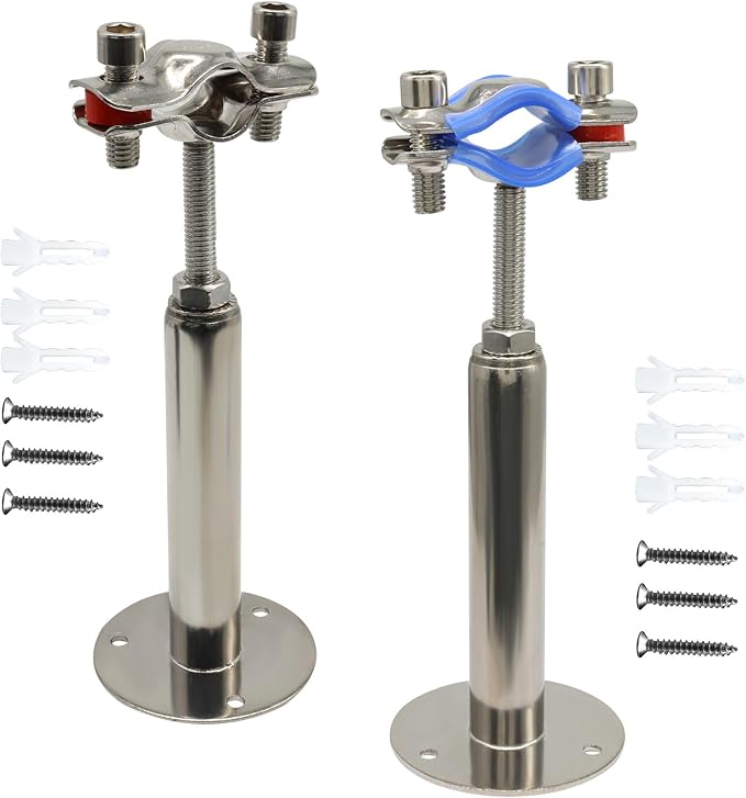 304 Stainless Steel Ceiling Mount Pipe Support Bracket, 16-19mm OD Pipe - Image 5
