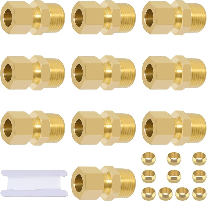 Brass Compression Tube Fitting, Straight Coupling Adapter - Image 7