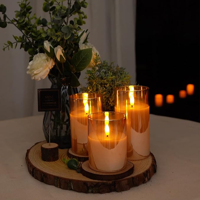 Amagic Gold Glass Flameless LED Candles Battery Operated - Image 5
