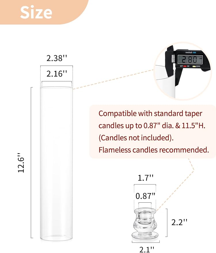 NUPTIO Hurricane Glass Candle Holders Bulk - Image 3