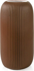 Ceramic Vase for Flowers – Modern Small Ribbed Textured Flower Vase for Home by RIKBVOM