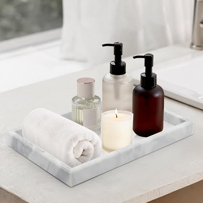 Marble Bathroom Tray, Pure Natural Marble Vanity Tray | marble tray - Image 5