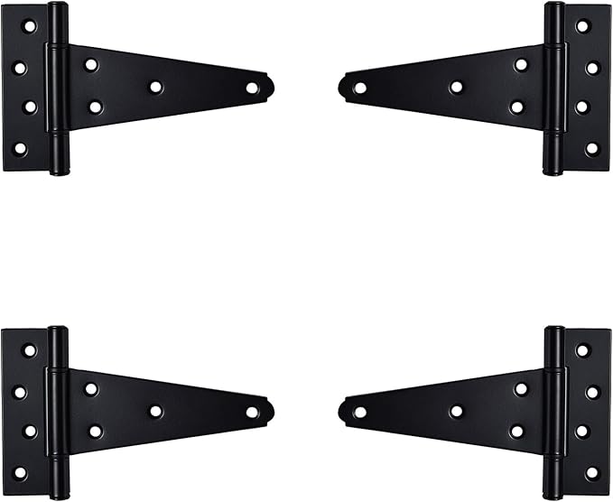 6 Inch T-Strap Heavy Duty Shed Door Hinges, Yard Door, Barn Door Gates - Image 4