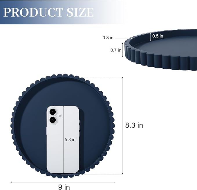 Round Bathroom Tray Perfume Organizer Coffee Table Decor, Heat-Resistant - Image 6