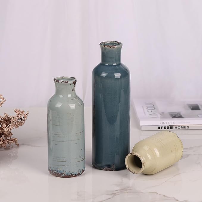 Multicolor Ceramic Vase Set of 3 - Image 7