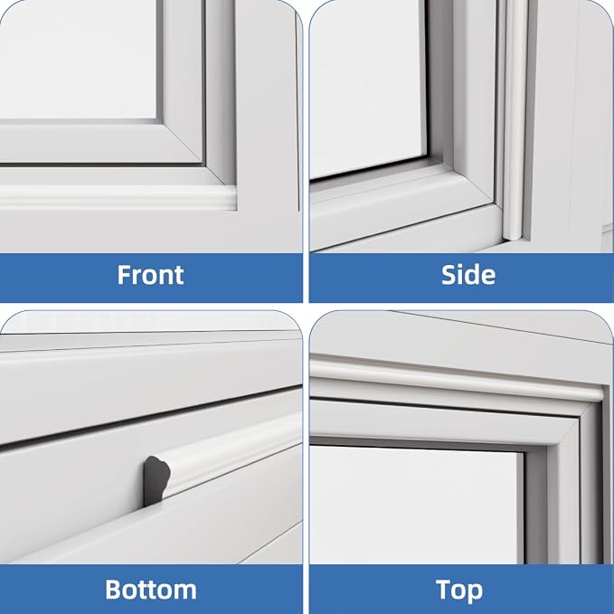 Kneelisa Wedge-Shape Window Weather Stripping Door Frame Seal 3Pcs×196” White - Image 8