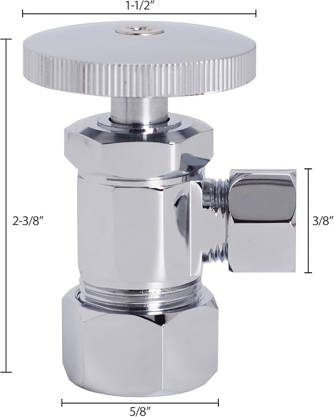 Westbrass A105-50 Round Handle Angle Stop Shut Off Valve, 1/2" Copper Pipe Inlet - Image 5