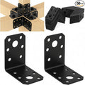 50 Pcs L Brackets 1.7mm Steel Corner Brace 90 Degree Black | Metal Angle by Shimeyao