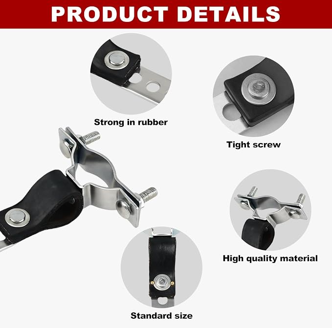 2-Pack RV Generator Muffler Hanger | 8-Hole Carbon Steel Exhaust Bracket - Image 4