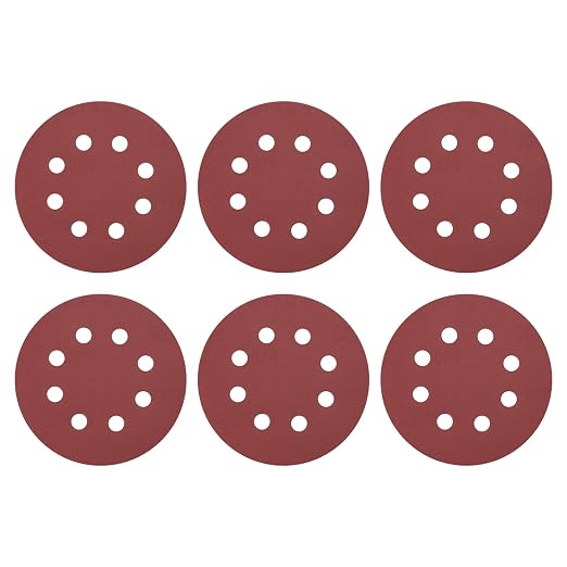 HARFINGTON 20 Pcs 5 Inch Sanding Discs 1000 Grit Red Aluminum Oxide 8 Hole | by HARFINGTON