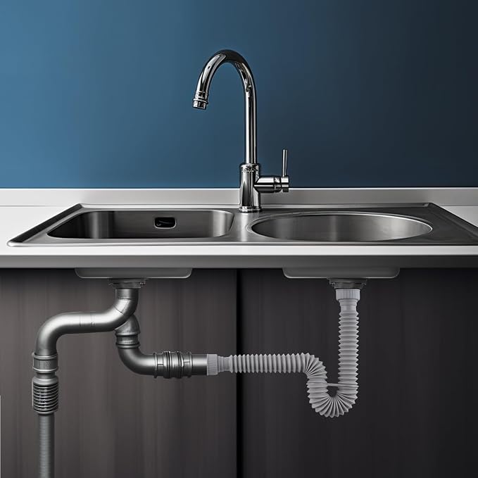 2-Pack Sink Drain Pipe, Flexible P-Trap Pipe - Image 6