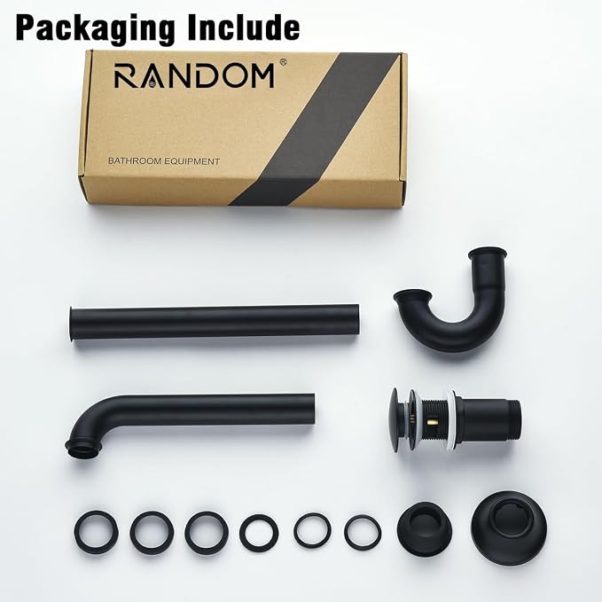 RANDOM Matte Black P Trap Bathroom Sink 1-1/4 inch U-Shape Sink Trap - Image 9