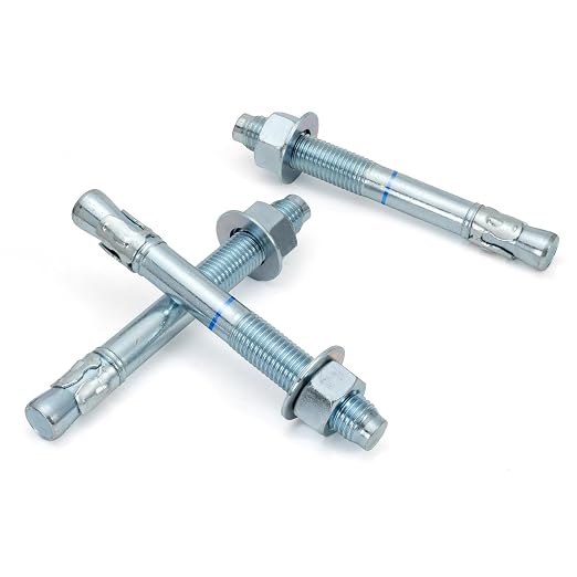 1" x 9" Concrete Anchors 1 inch Wedge Anchors Bolts Zinc Plated by HROMIGRY